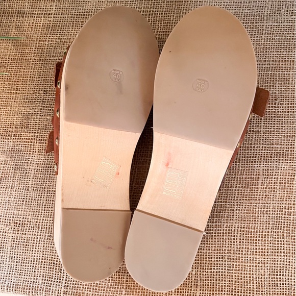 Free People Fiona Buckle Clogs Sandals Size 9 Brown - Picture 10 of 11